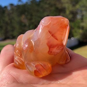 Carnelian Flower Agate Frog